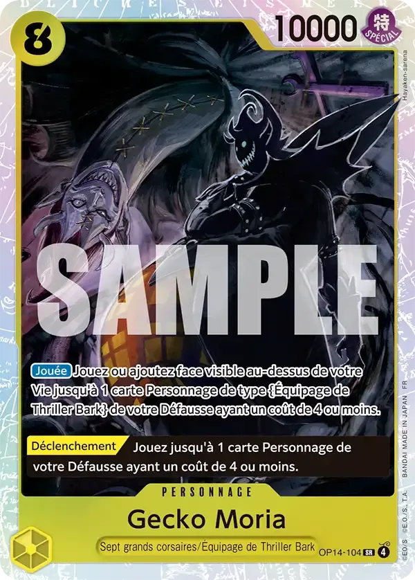 Gecko Moria — carte One Piece TCG OP14-104 (Les Sept de La Mer d'Azur)