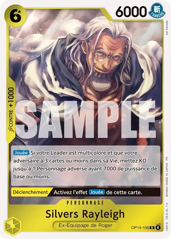 Silvers Rayleigh — carte One Piece TCG OP14-108 (Les Sept de La Mer d'Azur)