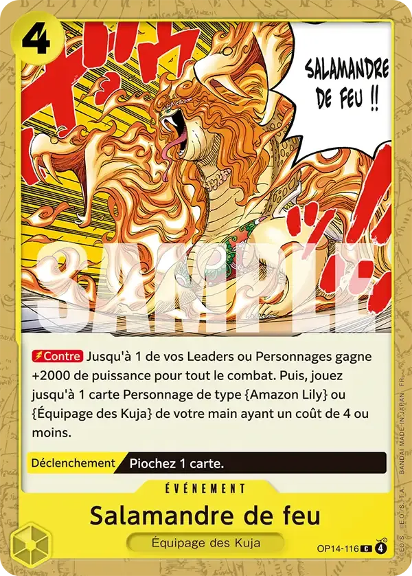 Salamandre de feu — carte One Piece TCG OP14-116 (Les Sept de La Mer d'Azur)