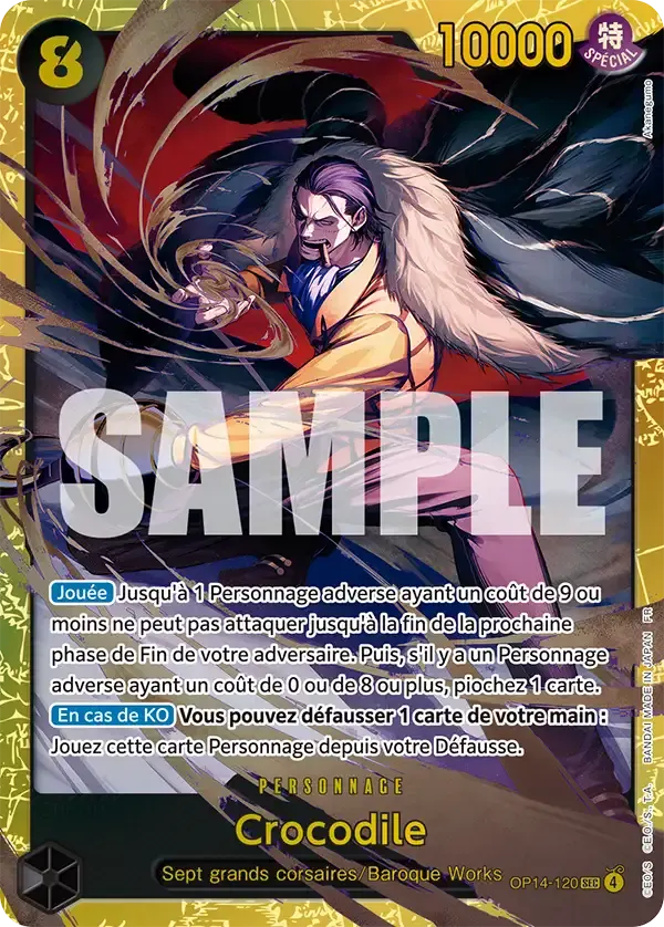 Crocodile — carte One Piece TCG OP14-120 (Les Sept de La Mer d'Azur)