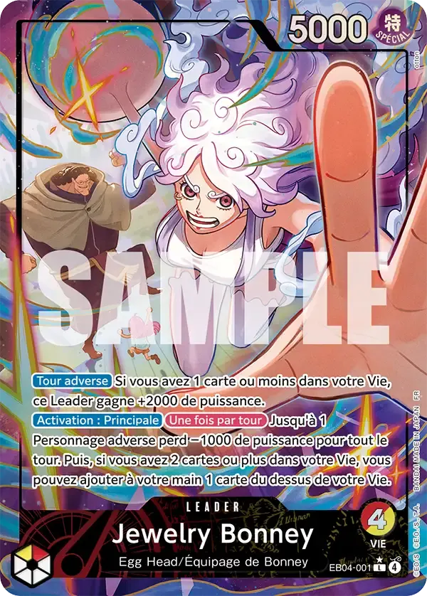 Jewelry Bonney — carte One Piece TCG EB04-001 (Aventure sur l’île de Dieu)