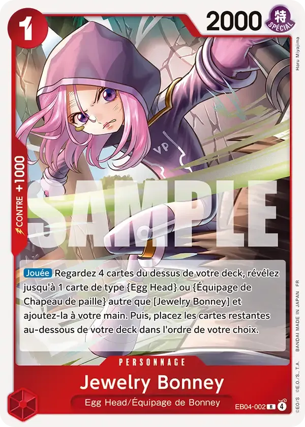 Jewelry Bonney — carte One Piece TCG EB04-002 (Aventure sur l’île de Dieu)