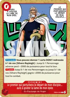 Le premier qui perturbera le départ de mon disciple... aura à goûter la lame de mon épée (EB04-009)