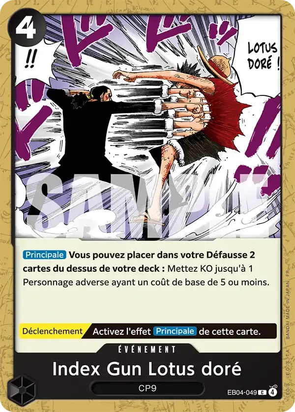 Index Gun Lotus doré — carte One Piece TCG EB04-049 (Aventure sur l’île de Dieu)