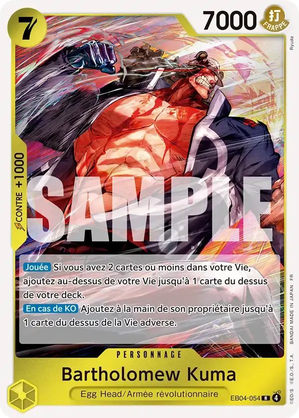 Bartholomew Kuma — carte One Piece TCG EB04-054 (Aventure sur l’île de Dieu)