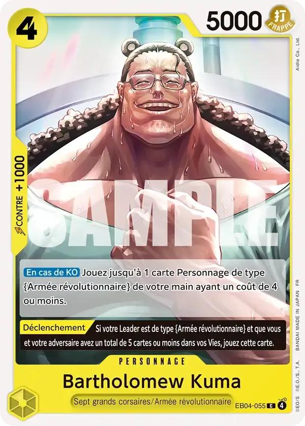 Bartholomew Kuma — carte One Piece TCG EB04-055 (Aventure sur l’île de Dieu)