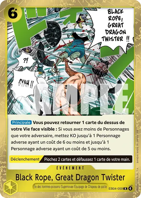 Black Rope, Great Dragon Twister — carte One Piece TCG EB04-059 (Aventure sur l’île de Dieu)