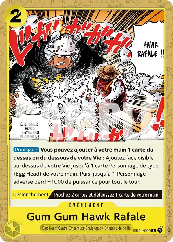 Gum Gum Hawk Rafale — carte One Piece TCG EB04-060 (Aventure sur l’île de Dieu)