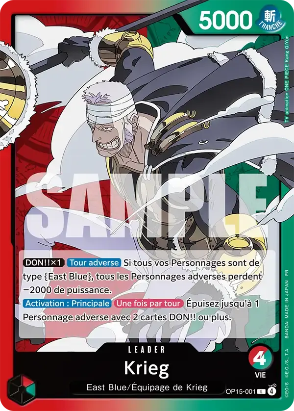 Krieg — carte One Piece TCG OP15-001 (Aventure sur l’île de Dieu)