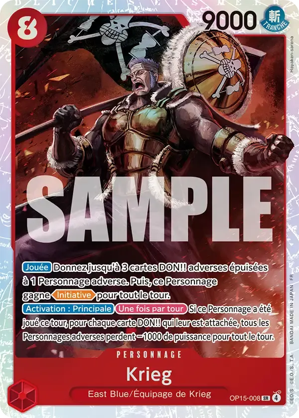 Krieg — carte One Piece TCG OP15-008 (Aventure sur l’île de Dieu)