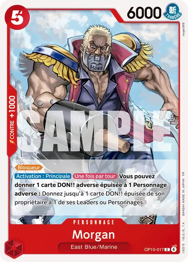Morgan — carte One Piece TCG OP15-017 (Aventure sur l’île de Dieu)