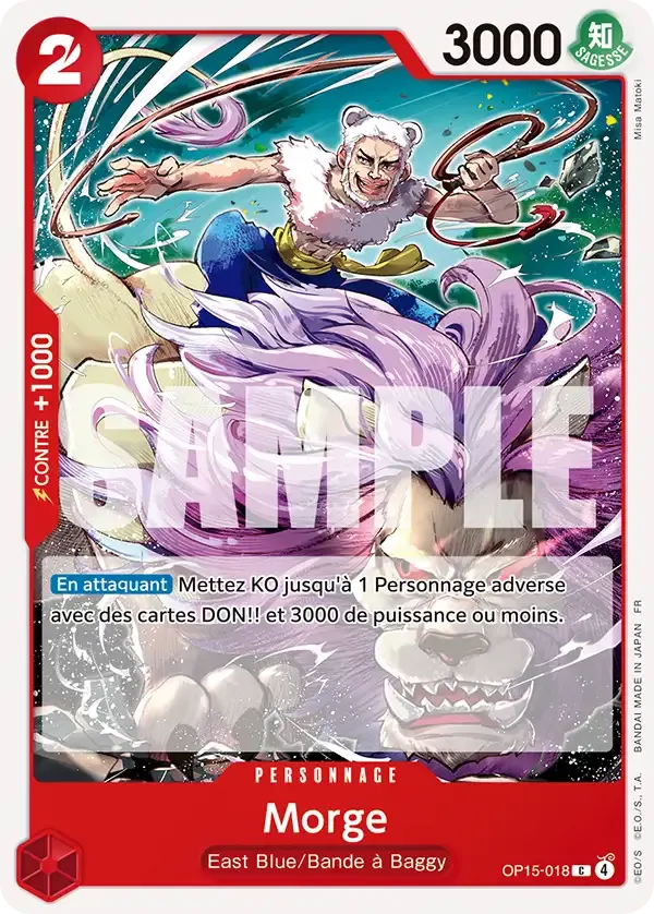 Morge — carte One Piece TCG OP15-018 (Aventure sur l’île de Dieu)