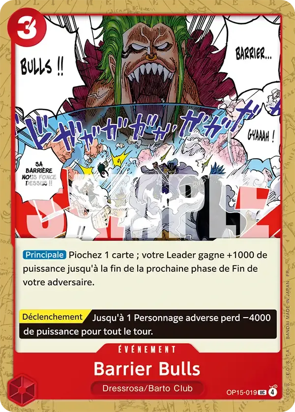 Barrier Bulls — carte One Piece TCG OP15-019 (Aventure sur l’île de Dieu)