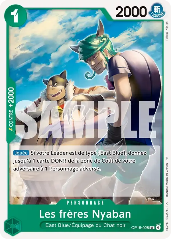 Les frères Nyaban — carte One Piece TCG OP15-028 (Aventure sur l’île de Dieu)