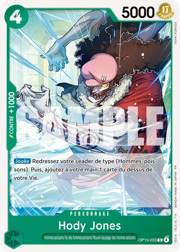 Hody Jones — carte One Piece TCG OP15-033 (Aventure sur l’île de Dieu)