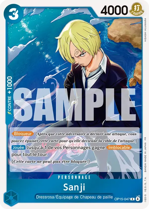 Sanji — carte One Piece TCG OP15-047 (Aventure sur l’île de Dieu)
