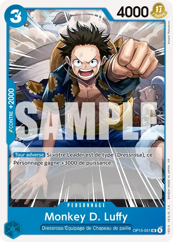 Monkey D. Luffy — carte One Piece TCG OP15-051 (Aventure sur l’île de Dieu)
