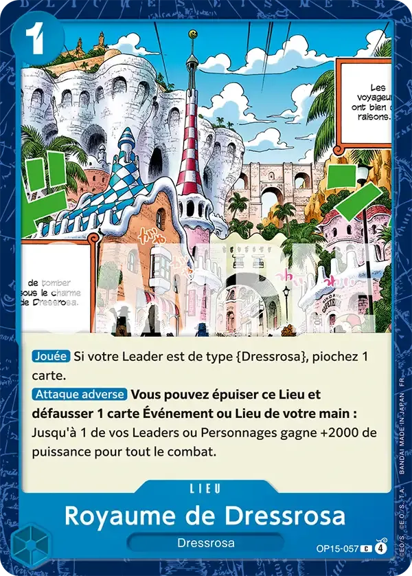 Royaume de Dressrosa — carte One Piece TCG OP15-057 (Aventure sur l’île de Dieu)