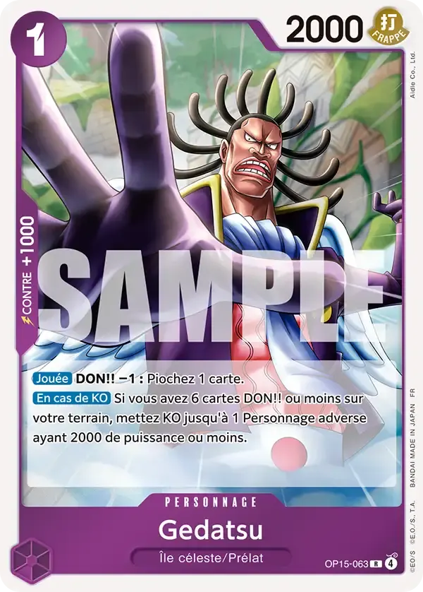 Gedatsu — carte One Piece TCG OP15-063 (Aventure sur l’île de Dieu)
