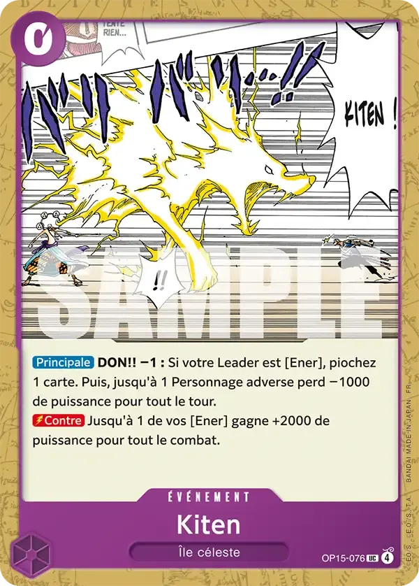 Kiten — carte One Piece TCG OP15-076 (Aventure sur l’île de Dieu)