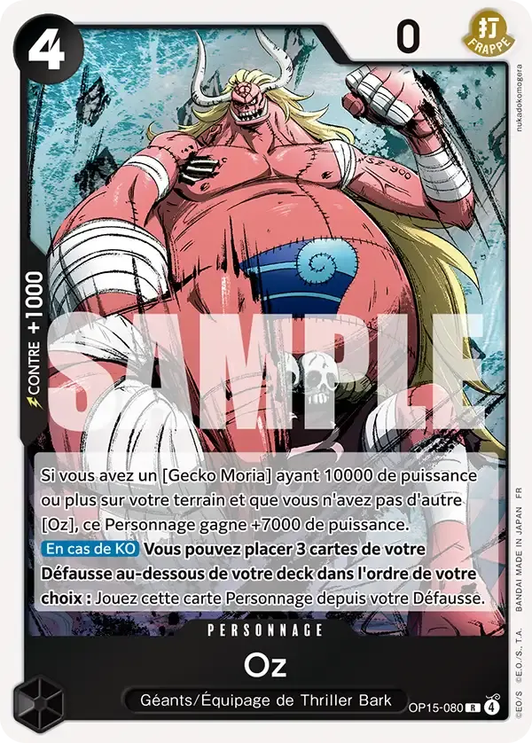Oz — carte One Piece TCG OP15-080 (Aventure sur l’île de Dieu)