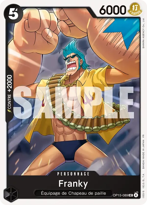 Franky — carte One Piece TCG OP15-089 (Aventure sur l’île de Dieu)