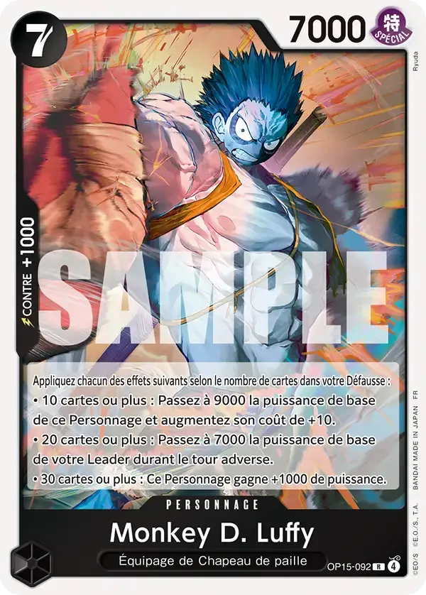 Monkey D. Luffy — carte One Piece TCG OP15-092 (Aventure sur l’île de Dieu)