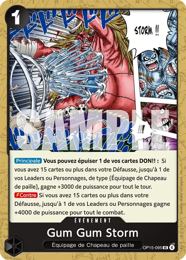 Gum Gum Storm — carte One Piece TCG OP15-095 (Aventure sur l’île de Dieu)
