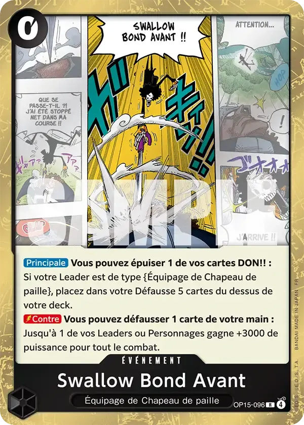Swallow Bond Avant — carte One Piece TCG OP15-096 (Aventure sur l’île de Dieu)