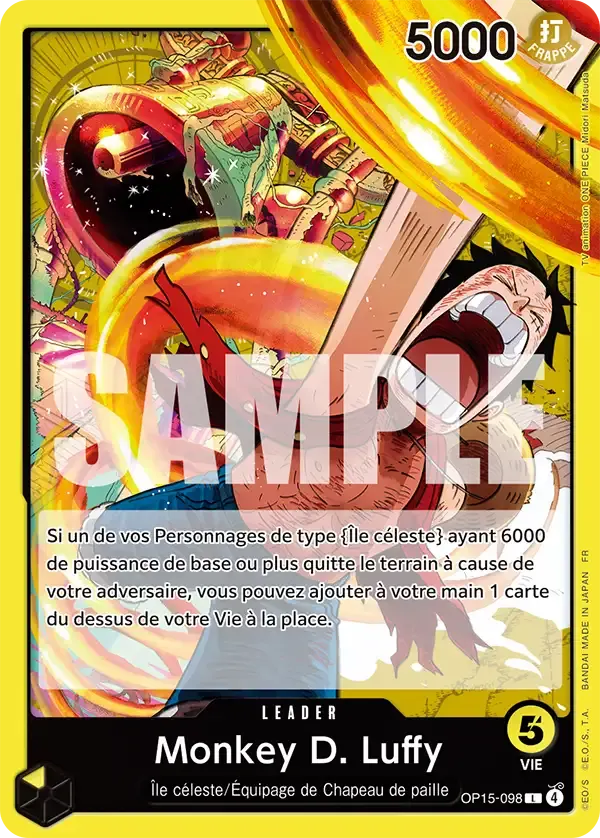 Monkey D. Luffy — carte One Piece TCG OP15-098 (Aventure sur l’île de Dieu)