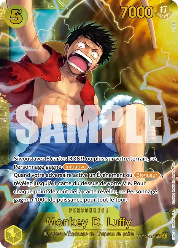 Monkey D. Luffy — carte One Piece TCG OP15-119 (Aventure sur l’île de Dieu)