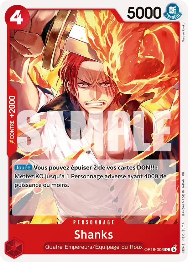 Shanks — carte One Piece TCG OP16-006 (L'Heure de la Bataille Décisive)