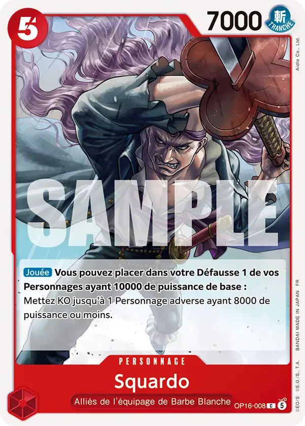 Squardo — carte One Piece TCG OP16-008 (L'Heure de la Bataille Décisive)