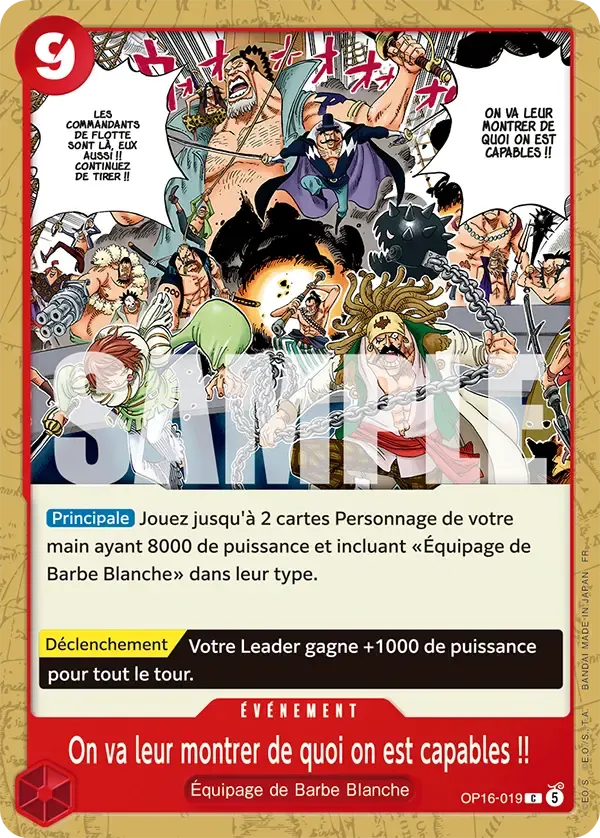On va leur montrer de quoi on est capables !! — carte One Piece TCG OP16-019 (L'Heure de la Bataille Décisive)