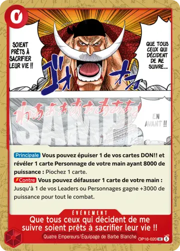 Que tous ceux qui décident de me suivre soient prêts à sacrifier leur vie !!