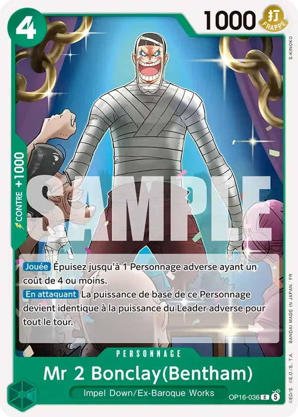 Mr 2 Bonclay(Bentham) — carte One Piece TCG OP16-036 (L'Heure de la Bataille Décisive)