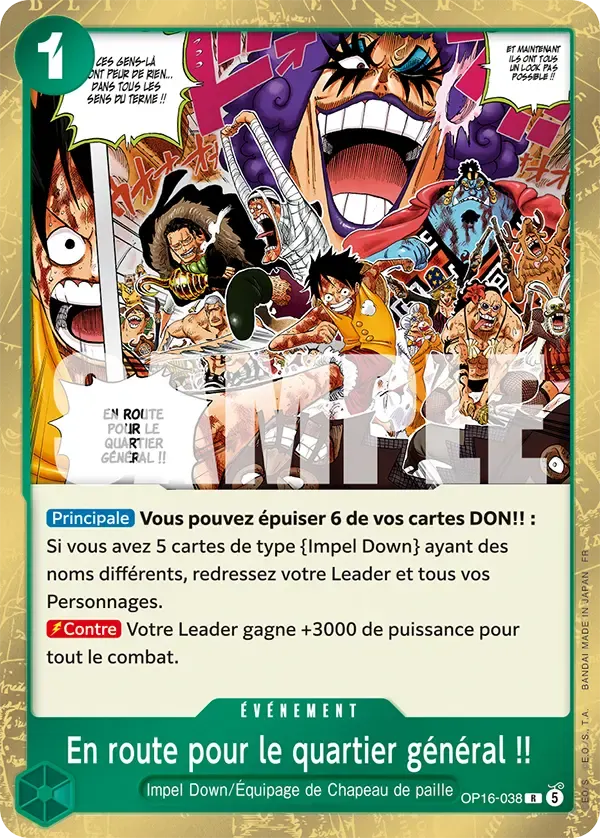 En route pour le quartier général !! — carte One Piece TCG OP16-038 (L'Heure de la Bataille Décisive)