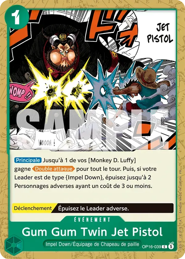 Gum Gum Twin Jet Pistol — carte One Piece TCG OP16-039 (L'Heure de la Bataille Décisive)