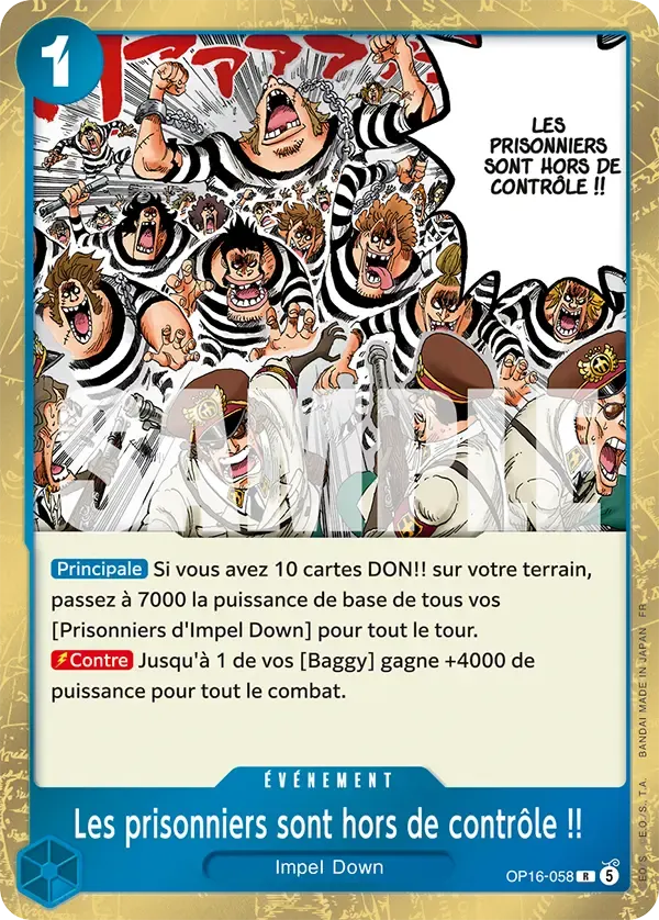 Les prisonniers sont hors de contrôle !! — carte One Piece TCG OP16-058 (L'Heure de la Bataille Décisive)