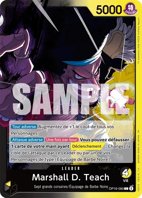 Marshall D. Teach — carte One Piece TCG OP16-080 (L'Heure de la Bataille Décisive)