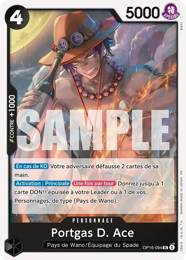 Portgas D. Ace — carte One Piece TCG OP16-094 (L'Heure de la Bataille Décisive)