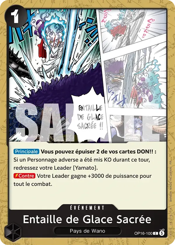 Entaille de Glace Sacrée — carte One Piece TCG OP16-100 (L'Heure de la Bataille Décisive)