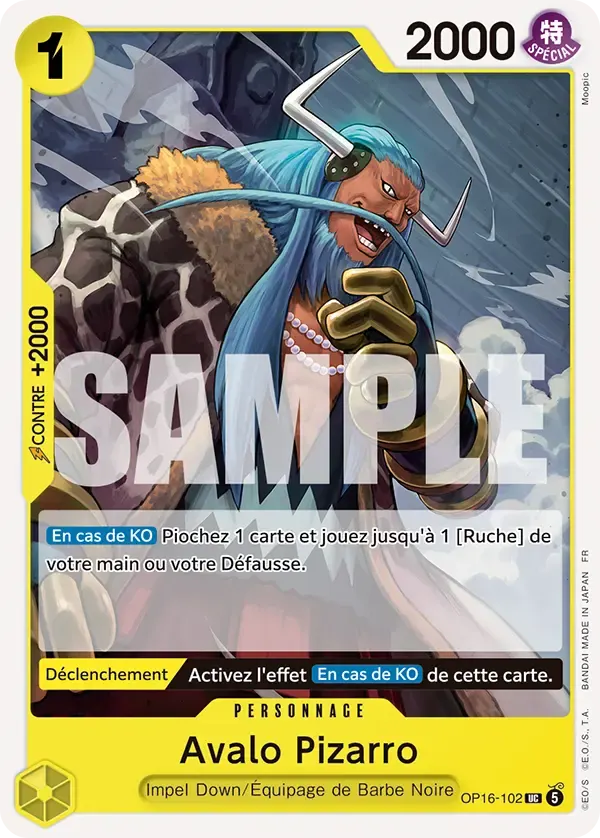 Avalo Pizarro — carte One Piece TCG OP16-102 (L'Heure de la Bataille Décisive)