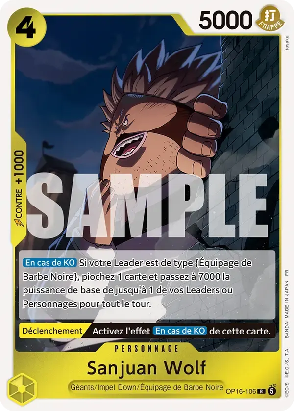 Sanjuan Wolf — carte One Piece TCG OP16-106 (L'Heure de la Bataille Décisive)