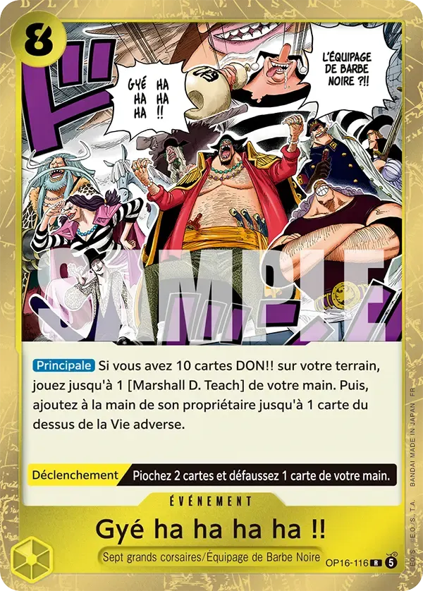 Gyé ha ha ha ha !! — carte One Piece TCG OP16-116 (L'Heure de la Bataille Décisive)