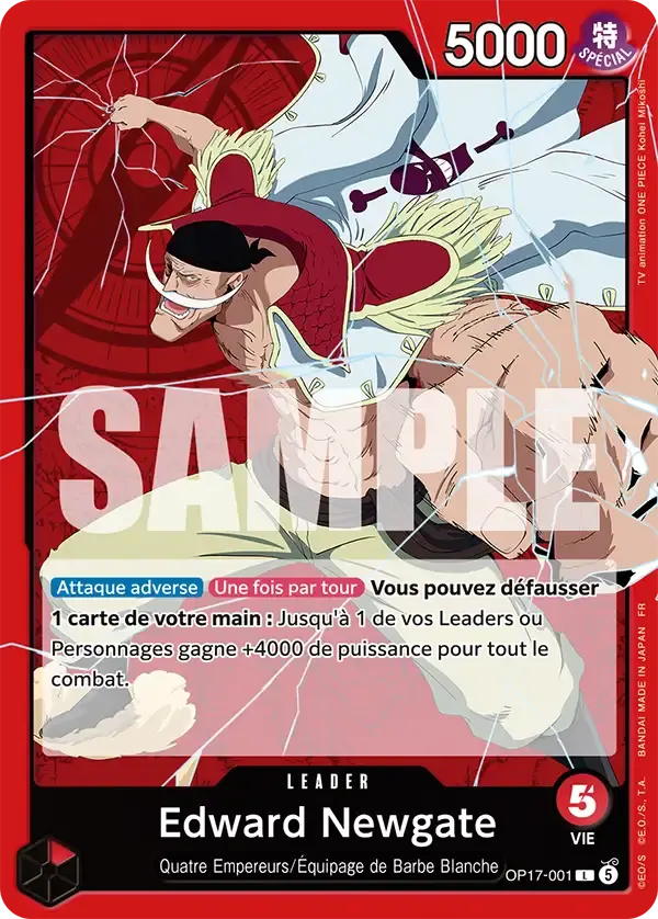 Edward Newgate — carte One Piece TCG OP17-001 (Les Guerriers Les Plus Puissants Au Monde)