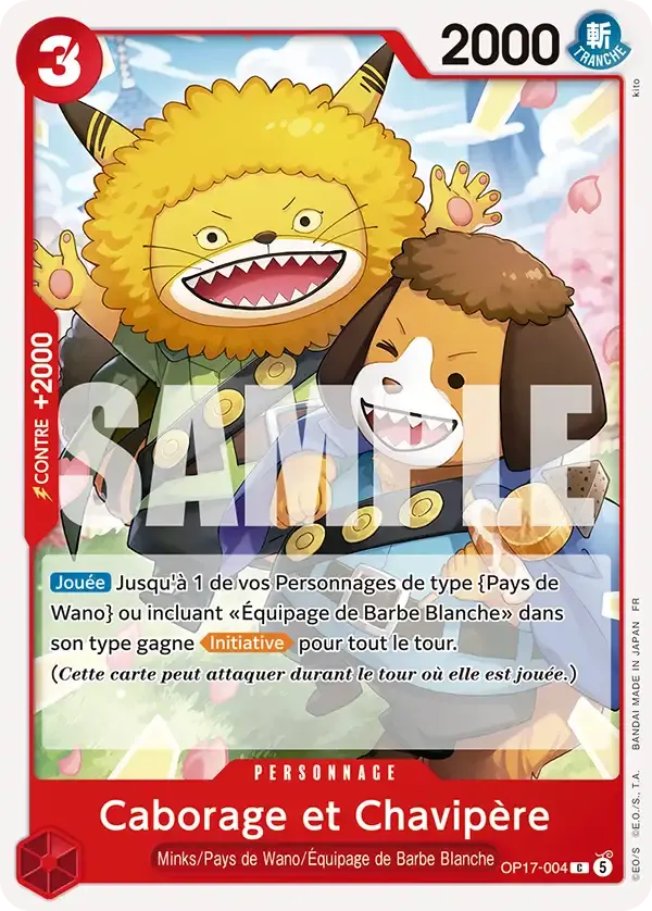 Caborage et Chavipère — carte One Piece TCG OP17-004 (Les Guerriers Les Plus Puissants Au Monde)