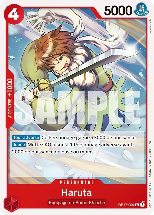 Haruta — carte One Piece TCG OP17-009 (Les Guerriers Les Plus Puissants Au Monde)