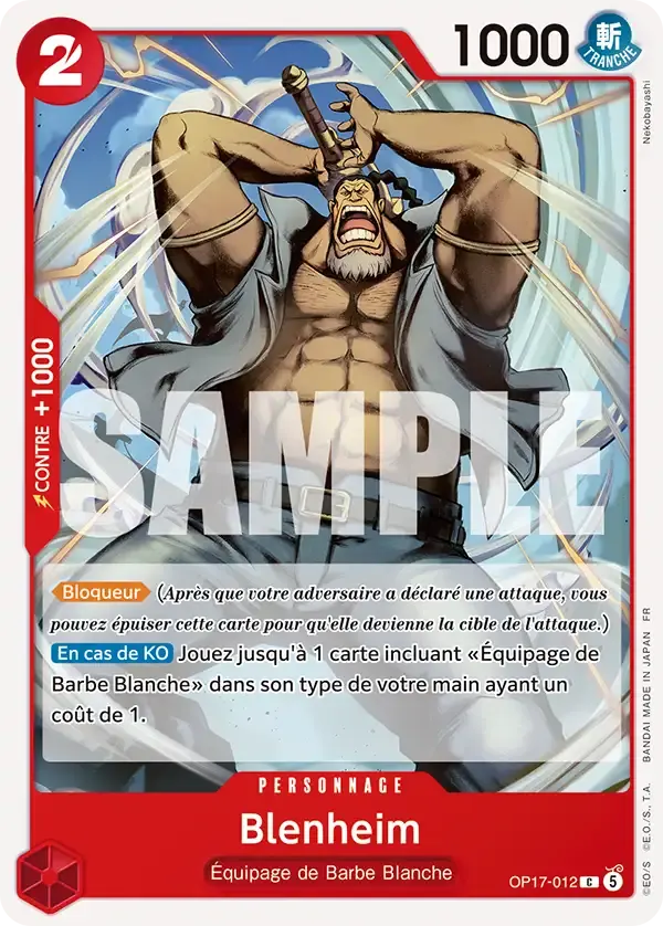 Blenheim — carte One Piece TCG OP17-012 (Les Guerriers Les Plus Puissants Au Monde)