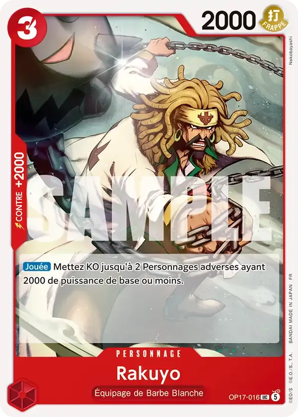 Rakuyo — carte One Piece TCG OP17-016 (Les Guerriers Les Plus Puissants Au Monde)